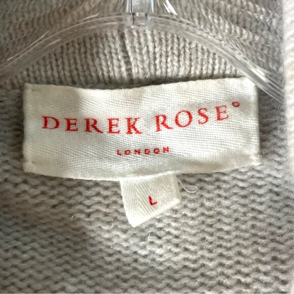 Derek Rose Nina Women's 100% Cashmere Cardigan Sweater Cream Open Pockets Size L - Picture 3 of 7